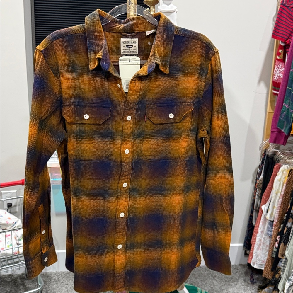Nwt Levi’s Men Jackson Plaid Worker Shirt Buttons Long Sleeve Small - Picture 6 of 7